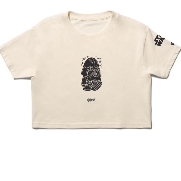 New (NWOT) Baby Dark Vader Star Wars Cream Crop Top - Picture 7 of 7